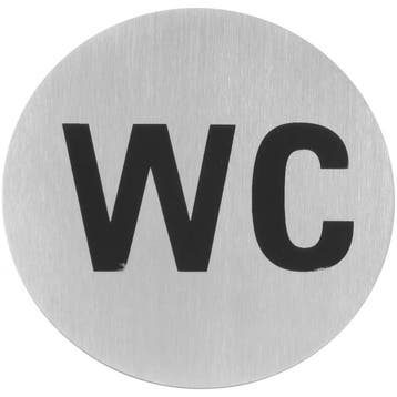 Pictogrambordje | RVS | WC | Incl. Bevestiging | Ø75mm, Verzenden, Nieuw in verpakking