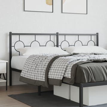 vidaXL Vervangend hoofdbord 180 cm metaal zwart, Verzenden