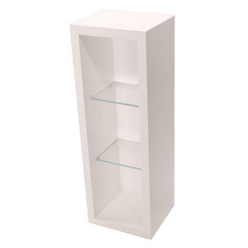 *TIP*  HIGH GLOSSY WIT WANDKASTJE MET GLAZEN PLANKEN S-VEC-, Ophalen of Verzenden
