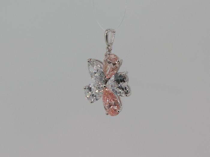 Zonder minimumprijs - Hanger - 14 karaat Witgoud - 3.03ct., Handtassen en Accessoires, Antieke sieraden