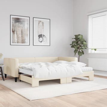 vidaXL Slaapbank met onderschuifbed en matrassen 100x200 cm, Verzenden
