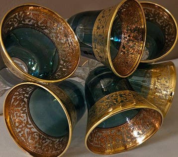ISMIE LUX - Drinkservies (6) - reuzen onovertroffen smaragd
