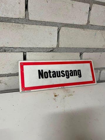 Vintage Duits Nooduitgang Bord – “Notausgang” – Resopal –