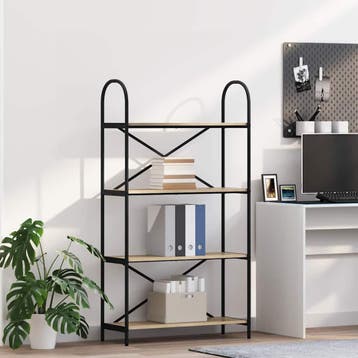 vidaXL Boekenplank 4-laags 80 x 30 x 146 cm Bewerkt hout, Verzenden