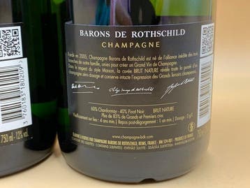 Barons de Rothschild, brut Nature - Champagne - 3 Bouteilles, Verzamelen, Nieuw