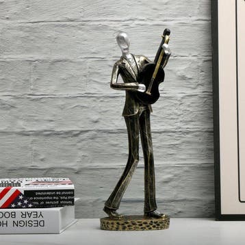 sculptuur, Abstract Guitar Player Statue – Contemporary