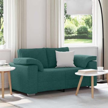 vidaXL Loveseat Donkergroen 160 cm Stof, Verzenden, Nieuw