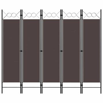 vidaXL Kamerscherm met 5 panelen 200x180 cm bruin, Verzenden