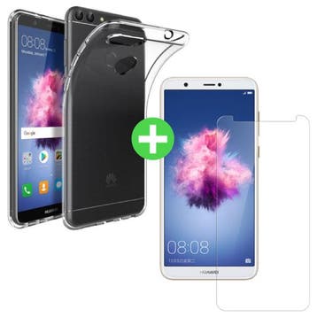 Huawei P Smart Transparant TPU Hoesje + Screen Protector, Verzenden