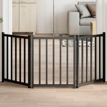 vidaXL Hondenhek inklapbaar 3 panelen 150 cm massief, Verzenden