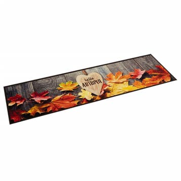 vidaXL Keukenmat wasbaar herfstprint 60x300 cm fluweel, Verzenden