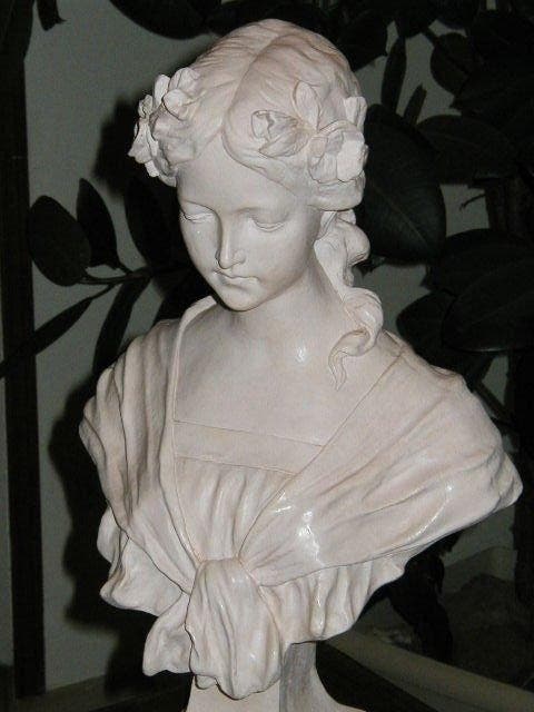 sculptuur, Marianne - 47 cm - stucoplaten, Antiquités & Art, Curiosités & Brocante