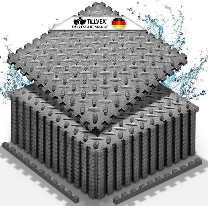 Zwembadtegels - Fitnesstegels - Foam tegels - 12 stuks - Gri, Tuin en Terras, Zwembad-toebehoren, Nieuw, Verzenden