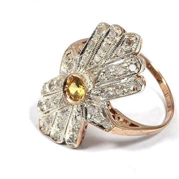 Zonder minimumprijs - Ring - 9 kt. Roségoud, Zilver Spinel -, Nieuw
