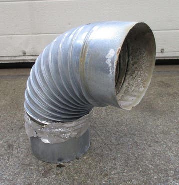 Afzuigkap bocht ø12,50cm, 90 graden