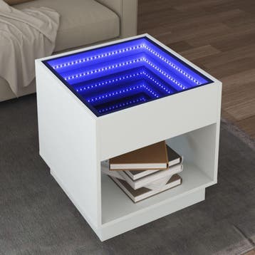 vidaXL Salontafel met Infinity LED 50x50x50 cm wit, Verzenden, Nieuw