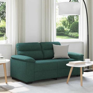 vidaXL 2-zitsbank / zetel donkergroen 160x81x84 cm stof, Huis en Inrichting, Zetels | Zetels, Verzenden, Nieuw