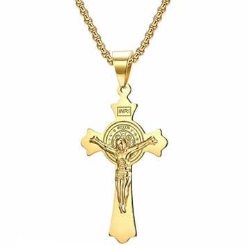 Fako Bijoux - Cubaans Kruis Jesus Voor Mannen - HD Ketting, Verzenden, Nieuw