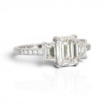 Ring - 18 karaat Witgoud - 2.22ct. tw. Diamant (Natuurlijk), Nieuw