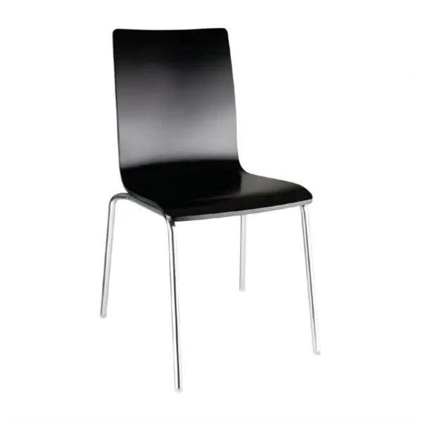 Stoelen | Hout/Staal | Black | Grijze Poten | Indoor |, Zakelijke goederen, Horeca | Keukenapparatuur, Nieuw in verpakking, Verzenden