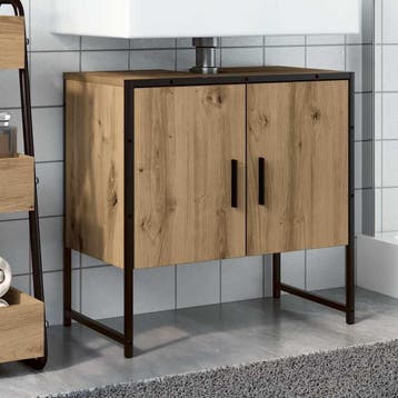 vidaXL Wastafelkast 60x33x60 cm bewerkt hout artisanaal, Verzenden