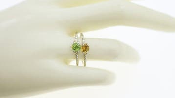 Ring - 9 kt. Witgoud - 2.00ct. tw. Olivijn - Citrien