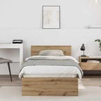 Bedframe eiken 90x190cm | Retour Deal | 33% Korting, Huis en Inrichting, Eenpersoons, Bruin, Verzenden, Nieuw