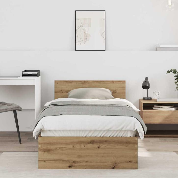 Bedframe eiken 90x190cm | Retour Deal | 33% Korting, Huis en Inrichting, Slaapkamer | Bedden, Overige maten, 190 cm of minder