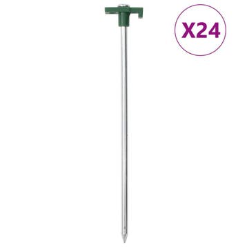 vidaXL Tentharingen 24 st 7 mm 25 cm gegalvaniseerd staal, Verzenden