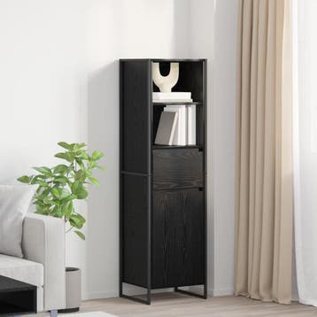 vidaXL Boekenkast Zwart Eiken 43 x 36 x 150.5 cm Bewerkt, Huis en Inrichting, Verzenden, Nieuw