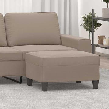 vidaXL Voetenbank 70x55x41 cm microvezelstof taupe, Verzenden, Nieuw