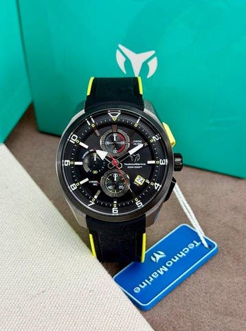 TechnoMarine - OCEAN Chronograph Date Black/Yellow - Zonder, Nieuw