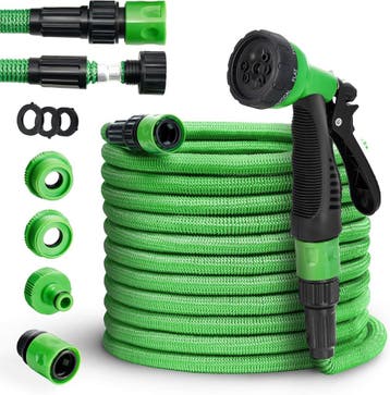 Flexibele Tuinslang - Inc. sproeikop - 30 meter - Groen - Ti, Verzenden, Nieuw