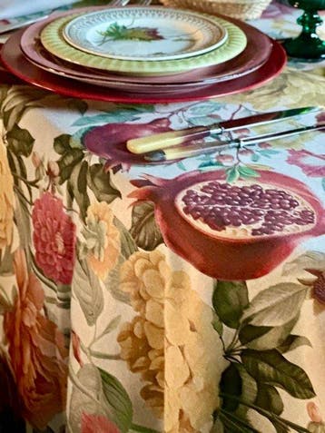Nappe exclusive aux fleurs tirées d’un traité de botanique