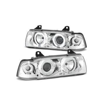 PHARES BMW E36 90-99 ANGEL EYES CCFL FOND CHROMÉ, Verzenden
