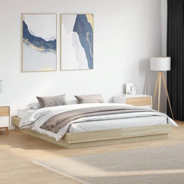 vidaXL Bedframe bewerkt hout sonoma eikenkleurig 180x200 cm, Huis en Inrichting, Verzenden, Nieuw