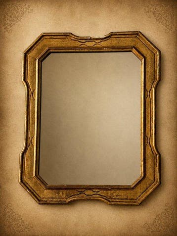 Spiegel - Hout, Glas - Gouden spiegel, Antiek en Kunst