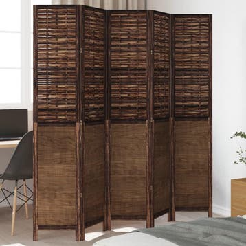 vidaXL Kamerscherm met 5 panelen massief paulowniahout, Verzenden, Nieuw