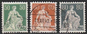 Zwitserland 1882/1909 - Helvetia mit Schwert. Compleet met, Gestempeld