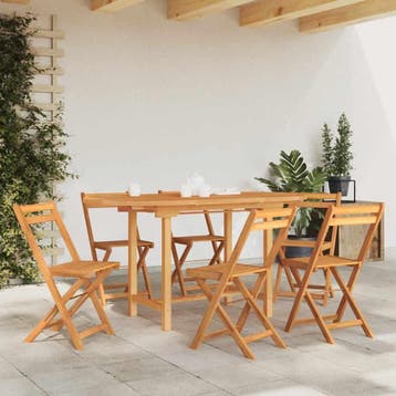vidaXL Tuintafel verlengbaar 110-160x80x75 cm massief, Tuin en Terras, Verzenden, Nieuw