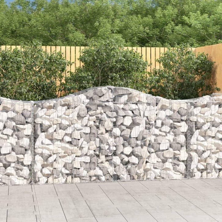 vidaXL Schanskorven 20 st gewelfd 200x50x100/120 cm ijzer, Tuin en Terras, Bloempotten, Nieuw, Verzenden
