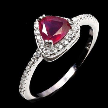 Sans prix de réserve - Bague Plaqué or blanc sur argent 925