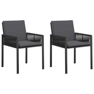 Tuinstoelen set - Zwart/Donkergrijs - 63% korting! De sli..., Jardin & Terrasse, Verzenden