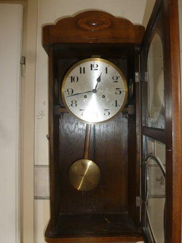 Régulateur - - Chêne - 1940-1950, Antiquités & Art, Antiquités | Horloges
