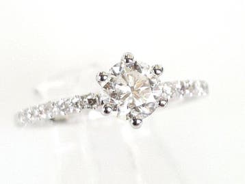 Bague de fiançailles - 14 carats Or blanc - 0.77ct. tw.