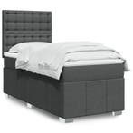 vidaXL Boxspring met matras stof donkergrijs 90x200 cm, Verzenden, Nieuw