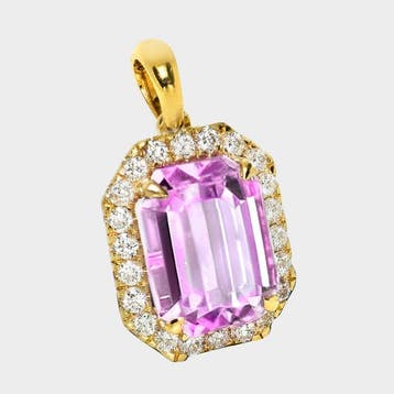 Zonder minimumprijs - Hanger - 14 karaat HRD 3,80 ct Roze,