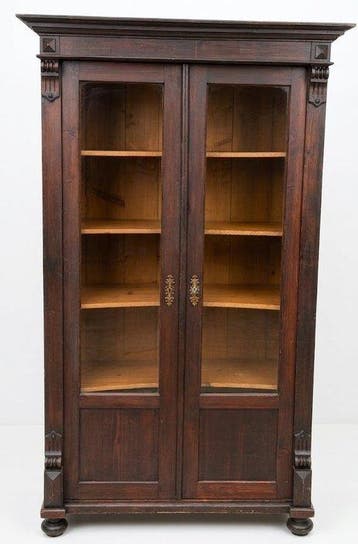 Vitrinekast / Servieskast / Boekenkast - Gründerzeit /, Antiek en Kunst