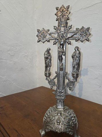 Barok stijl Crucifix - Legering - 1940-1950 - 45 cm, Antiek en Kunst