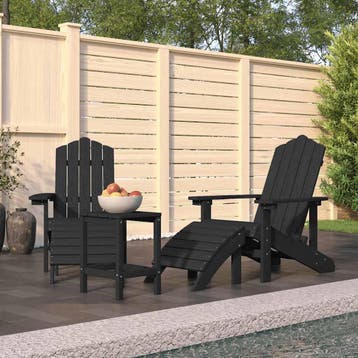vidaXL Tuinstoelen Adirondack met voetenbank tafel HDPE, Verzenden, Nieuw